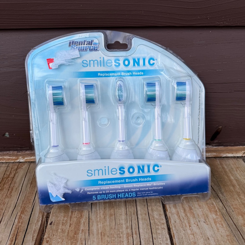 Dental Source SmileSonic Replacement Brush Heads 5ct White Fits Philips Sonicare